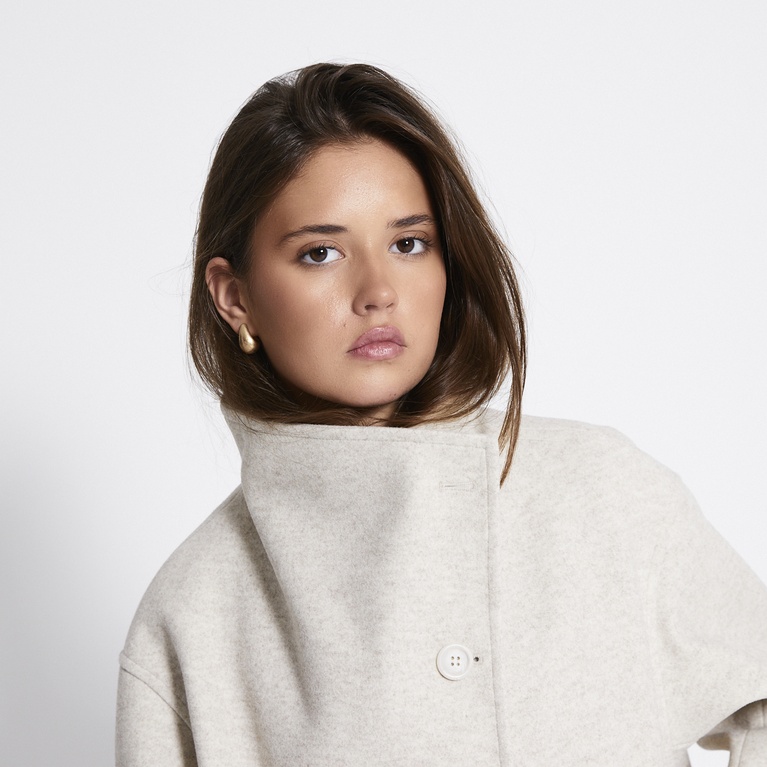 Funnel neck jacket "Blaire" Light Beige